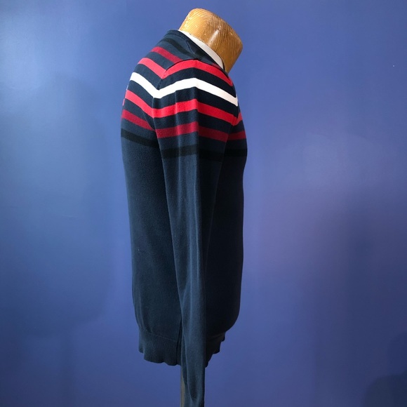 Ben Sherman Retro Small Cotton Sweater Blue Red - Picture 2 of 5